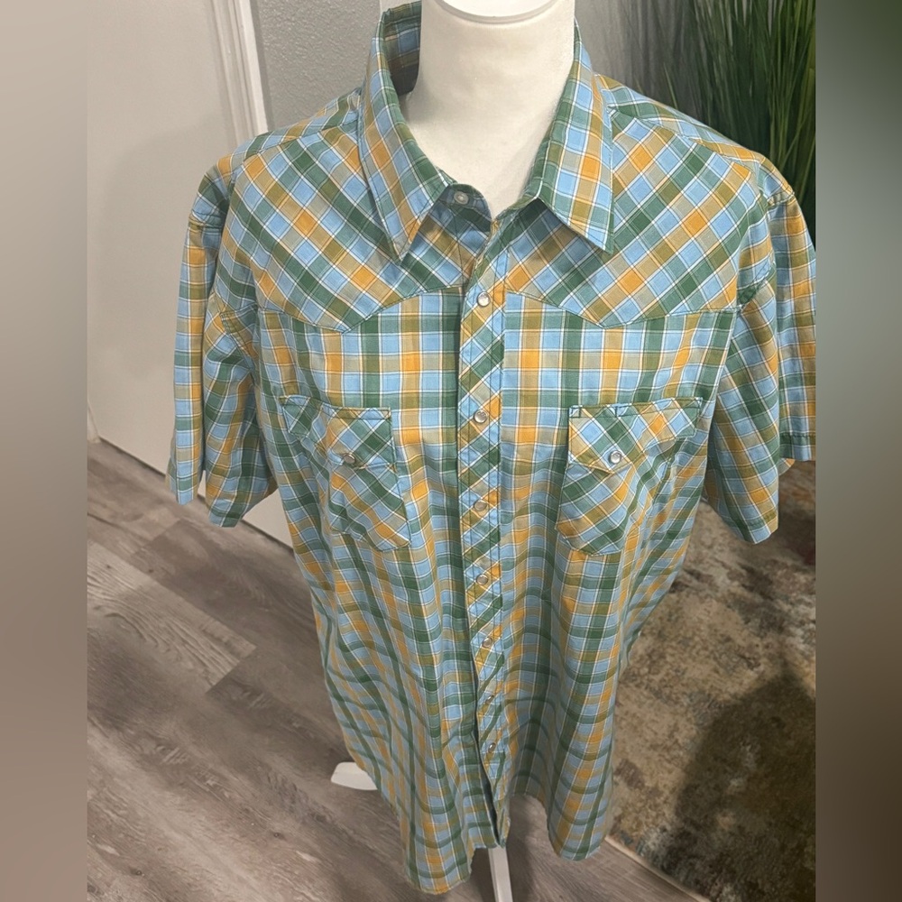 Vintage wrangler pearl snap western button up